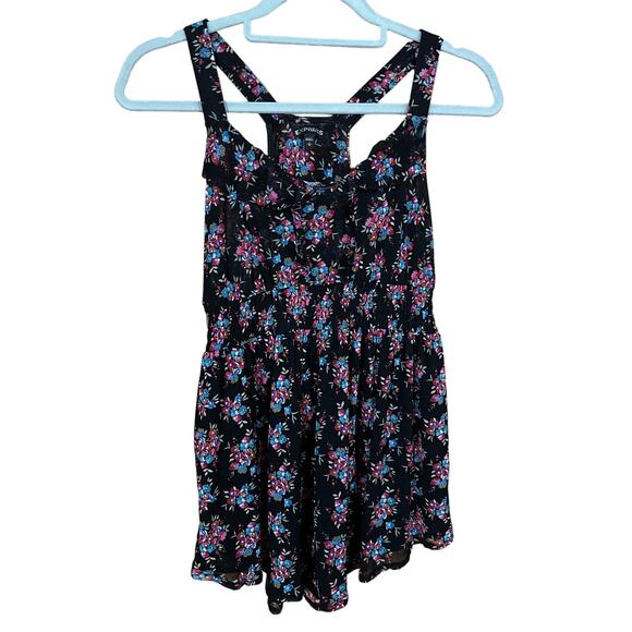 Express Women's Floral Sleeveless Tunic Blouse Top Size Small - Picture 1 of 4